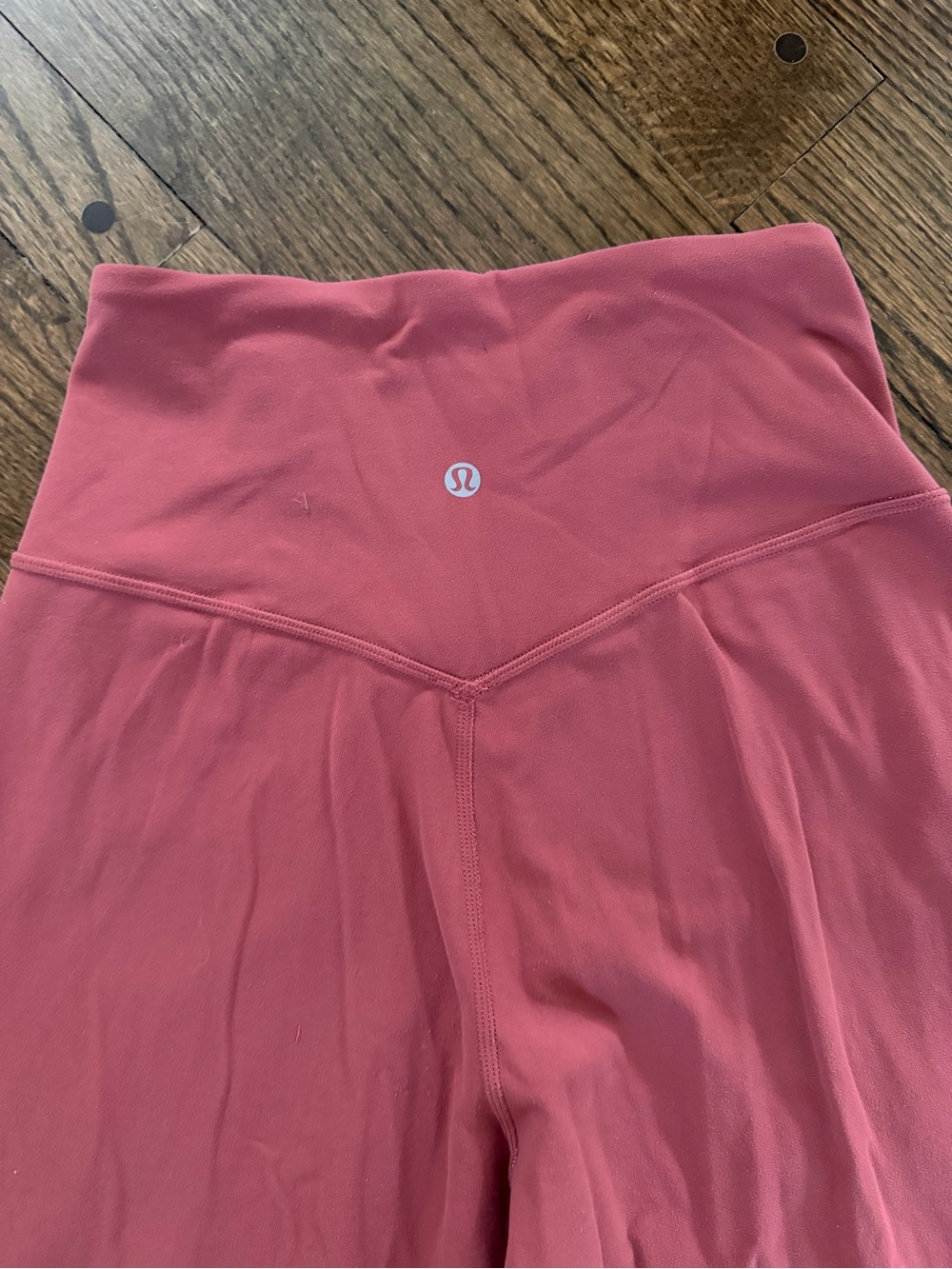 lululemon athletica V-Waist Wide-Leg Cropped High-Rise Leggings in Coral Pink